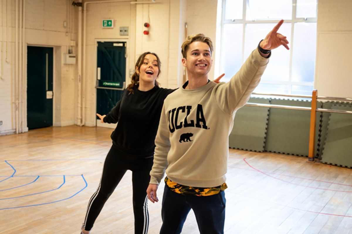 Evie Pickerill and AJ Pritchard at Photos: Inside Rehearsal For CINDERELLA Pantomime at the Wolverhampton Grand Theatre