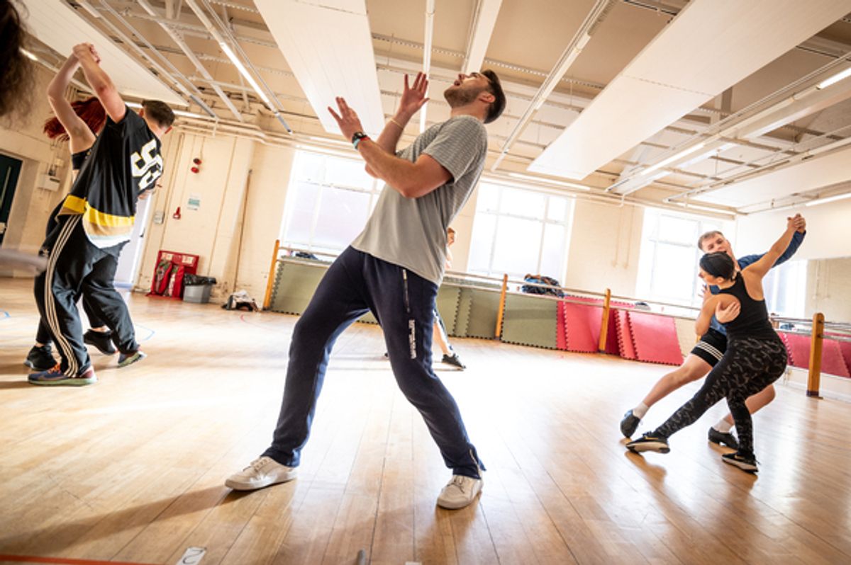 Sophie Sheridan, Eddie Slattery, Curtis Pritchard, Michael Dean-Wilson, Chloe Evans at Photos: Inside Rehearsal For CINDERELLA Pantomime at the Wolverhampton Grand Theatre