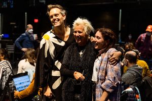 Justin Tranter, V (formerly Eve Ensler), and Caroline Pennell  Photo