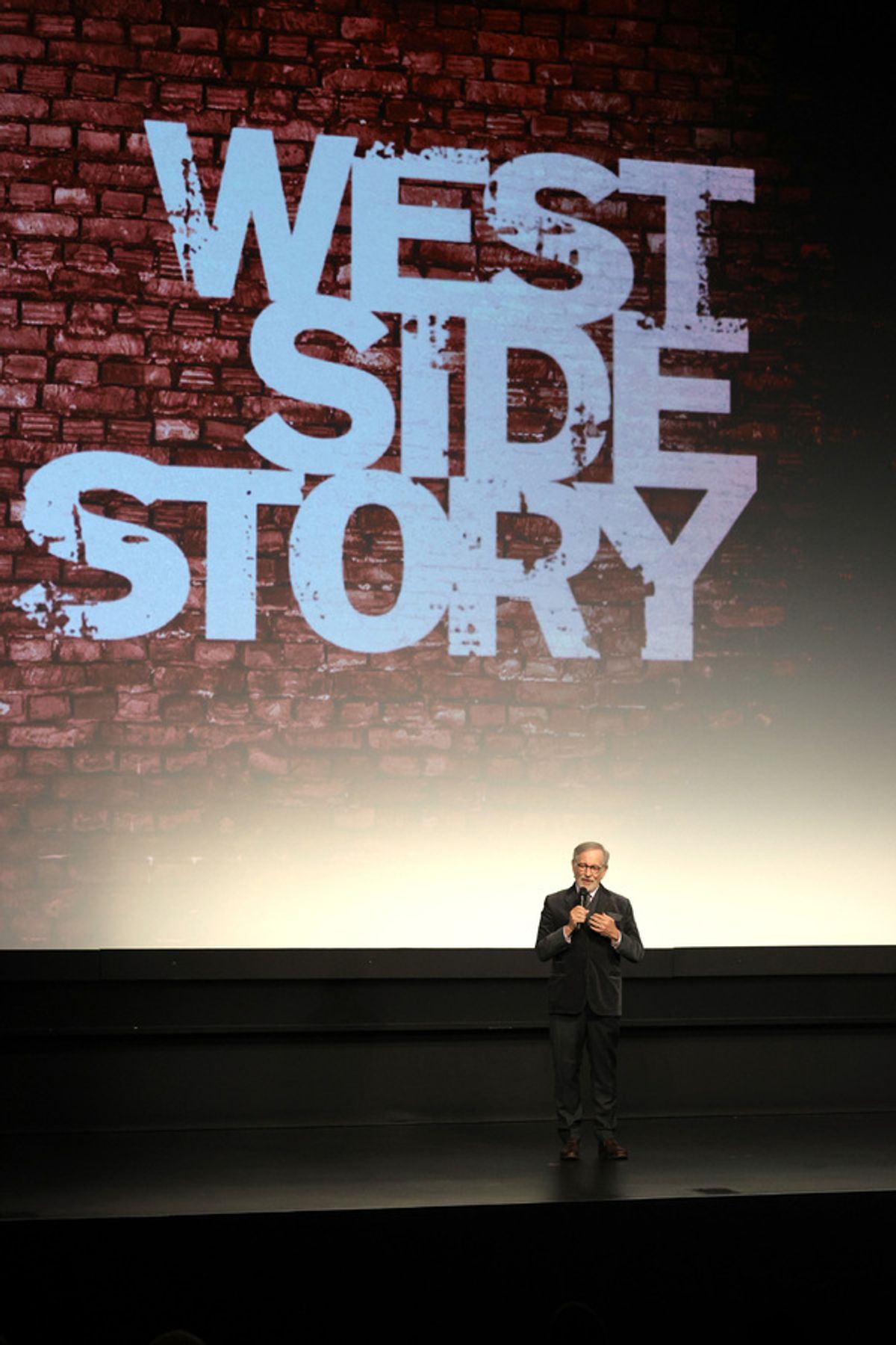 NEW YORK, NEW YORK - NOVEMBER 29: Steven Spielberg speaks duringthe New York premiere of West Side Story on November 29, 2021 in New York City. (Photo by Jamie McCarthy/Getty Images  for 20th Century Studios) at 