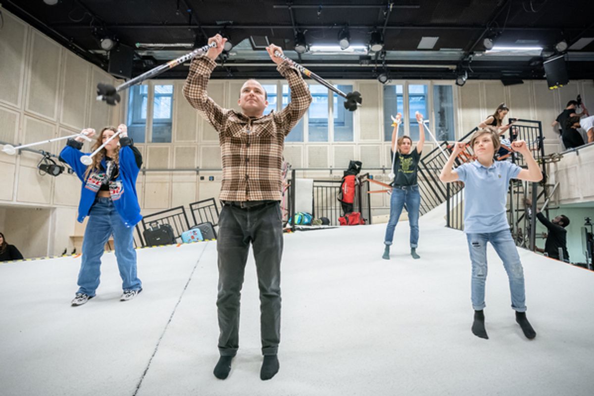 The Force Majeure company at Photos: Inside Rehearsals for FORCE MAJEURE at The Donmar Warehouse