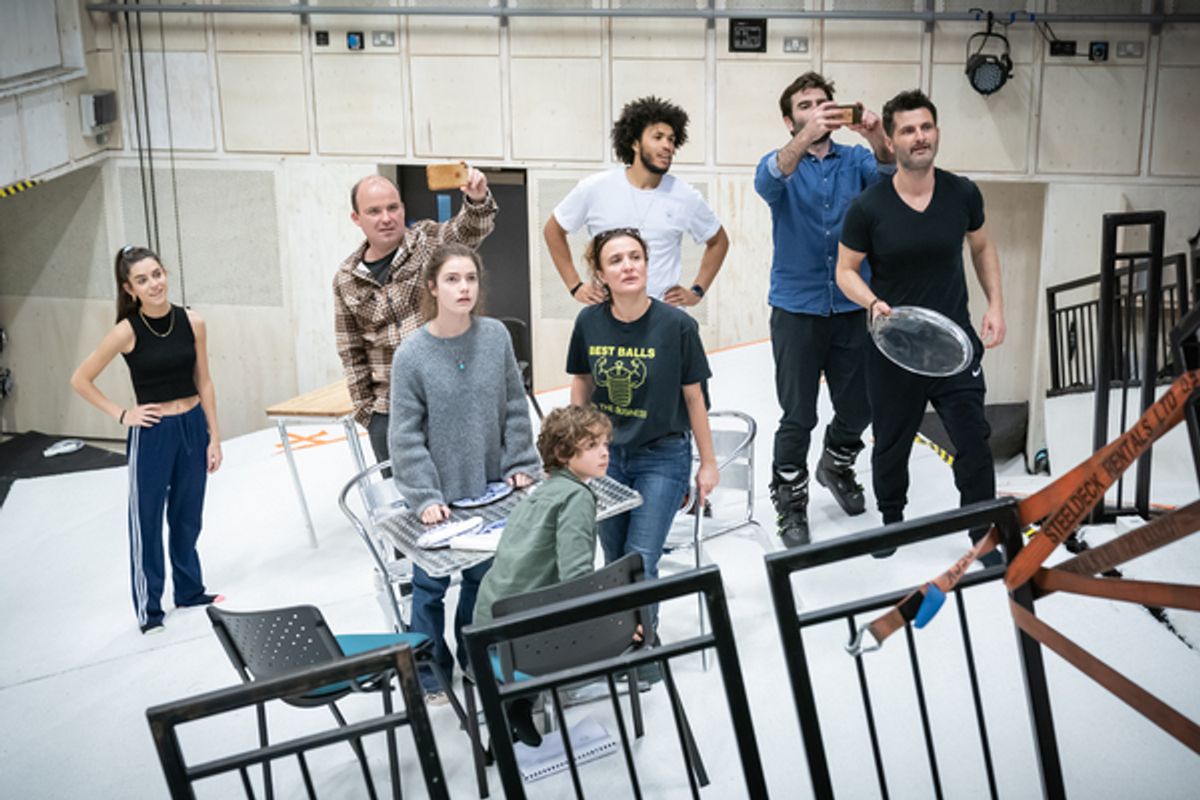 The Force Majeure company at Photos: Inside Rehearsals for FORCE MAJEURE at The Donmar Warehouse