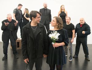 James Everts and Bella Hicks
Rear: Peter Van Norden, Lucas Alifano,
Krista Feallock, Michael Scott Harris,
Renée Wylder, Adam Wylie, Anthony Marciona @ BroadwayWorld James Everts and Bella Hicks
Rear: Peter Van Norden, Lucas Alifano,
Krista Feallock, Photo