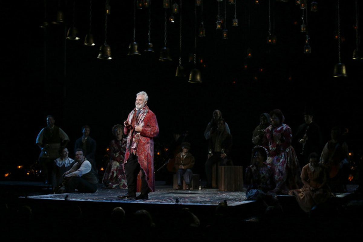 Cast member Bradley Whitford (Center) at the curtain call during the opening night performance of ?A Christmas Carol? at Center Theatre Group/Ahmanson Theatre on Dec. 1, 2021, in Los Angeles, Californ at 