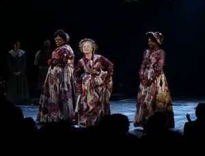 From left, cast members Alex Newell, Kate Burton and Glory Yepassis-Zembrou at the cu Photo