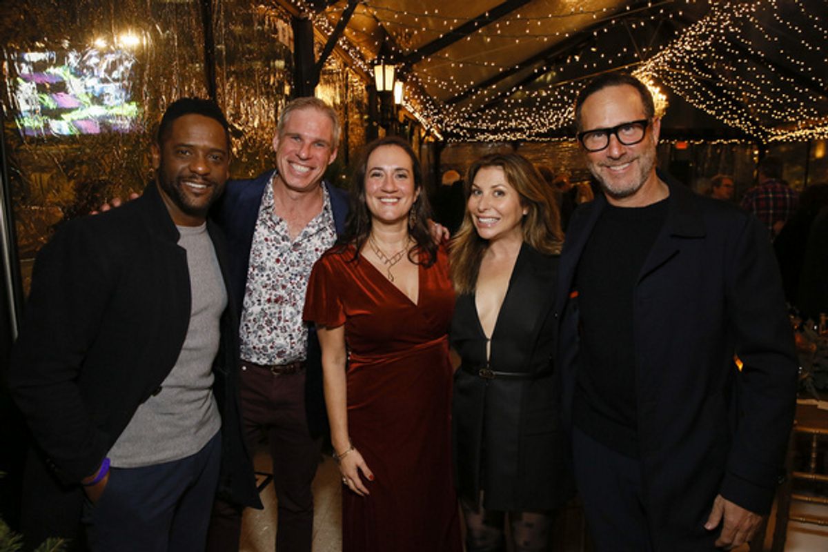 From left, Blair Underwood, Josh Clapper, Center Theatre Group Managing Director/CEO Meghan Pressman, Jana Bezdek and Center Theatre Group Board Member Richard Weitz pose before the opening night perf at 