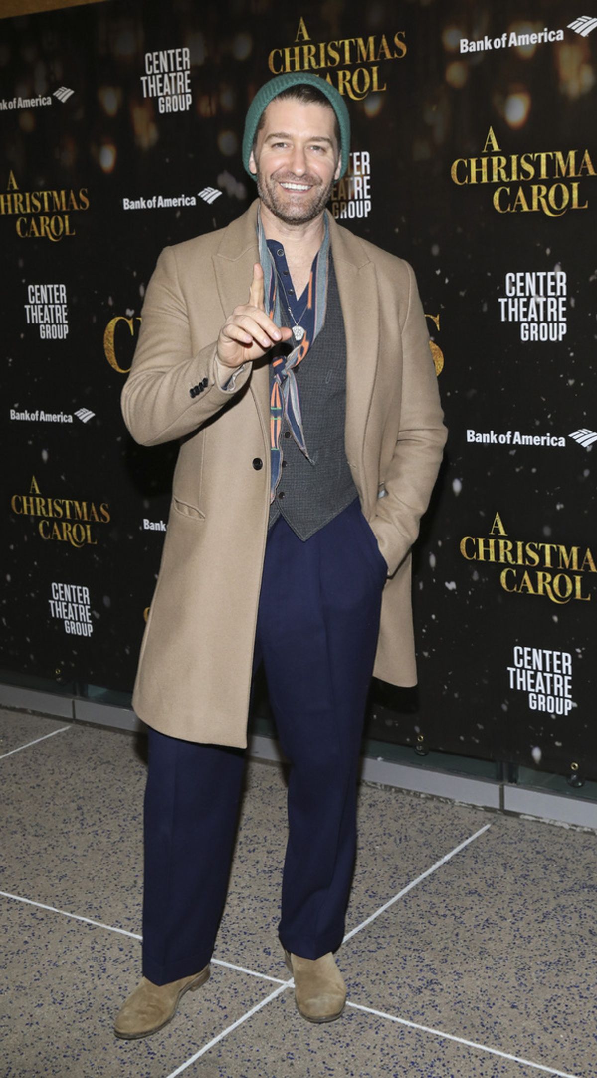 Matthew Morrison arrives for the opening night performance of ?A Christmas Carol? at Center Theatre Group/Ahmanson Theatre on Dec. 1, 2021, in Los Angeles, California. (Photo by Nicholas Gingold/Captu at 