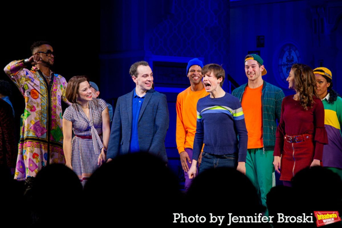 Brad Oscar, J. Harrison Ghee, Jenn Gambatese, Rob McClure, Jake Ryan Flynn, Analise Scarpaci, and the cast of MRS. DOUBTFIRE at 