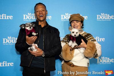 Emerson Brooks, Marcia Gay Harden with Tinkerbelle and Belle Photo