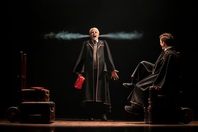 Brady Dalton Richards as Scorpius Malfoy and James Romney as Albus Potter
 Photo