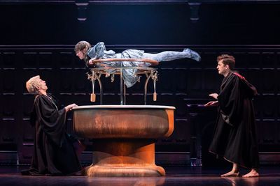 Brady Dalton Richards as Scorpius Malfoy, Michela Cannon as Moaning Myrtle and James  Photo