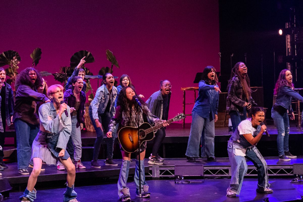 Luke Ferrari, YDE, and Paravi Das with
members of the Boston Children’s Chorus at Photos: First Look at Idina Menzel & More in WILD: A MUSICAL BECOMING