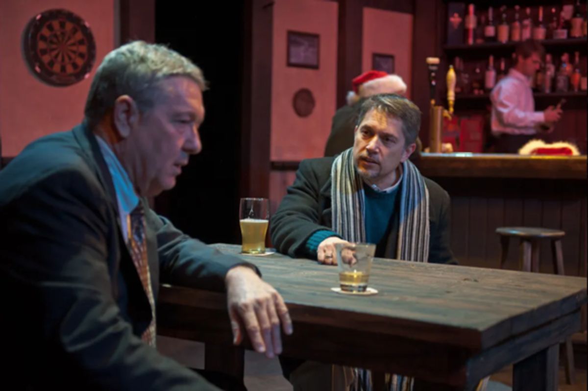 L-R Kevin Adams, Mike Kozemchack, and Josh Stocklin in The Keegan Theatre's performance of An Irish Carol. Photo courtesy of the production. at 
