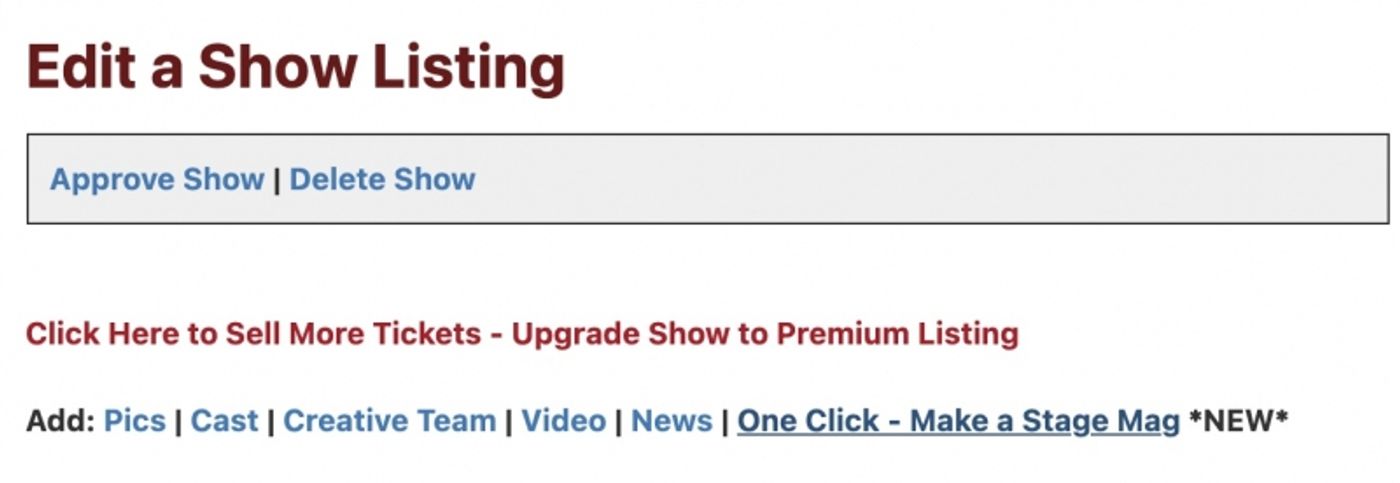 Turn Your Show Listing Into a Show Program (for Free!) with BroadwayWorld's Stage Mag Turn Your Show Listing Into a Show Program (for Free!) with BroadwayWorld's Stage Mag Image