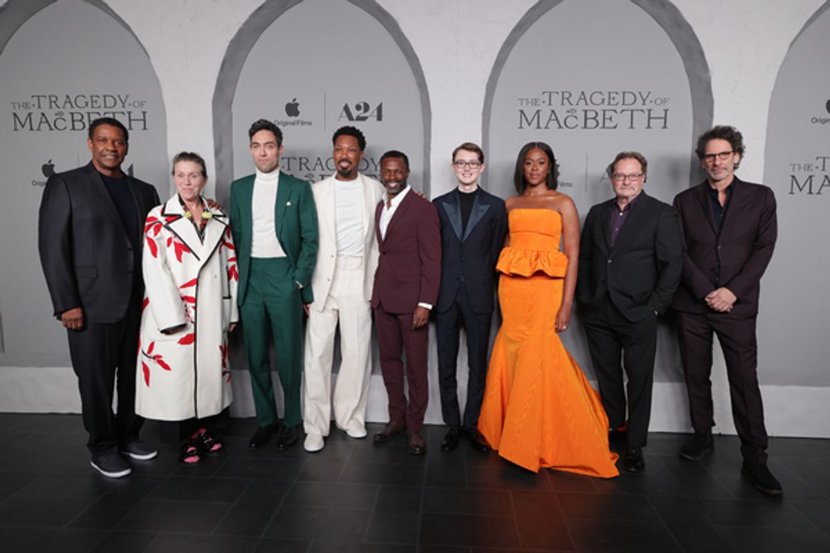Denzel Washington, Frances McDormand, Producer, Alex Hassell, Corey Hawkins, Sean Patrick Thomas, Lucas Barker, Moses Ingram, Stephen Root and Joel Coen at 