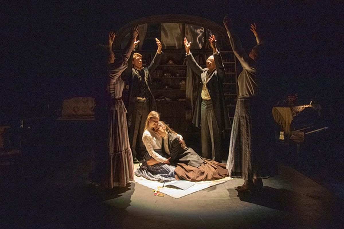 Caitlin Ort (as Meg), Lee Cortopassi (as Mr. Brooke), Paola Morales (as Beth), Marielle Issa (as Jo), Frank X (as Mr. Laurence), Donnie Hammond at 