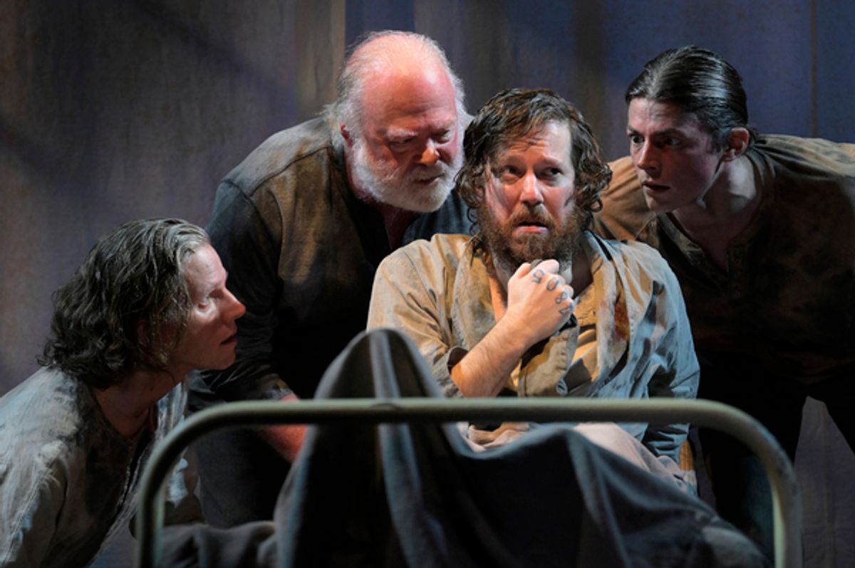 Stark Sands (Big Brother), Wayne Duvall (Captain), John Gallagher, Jr. (Mate), and Adrian Blake Enscoe (Little Brother) at 