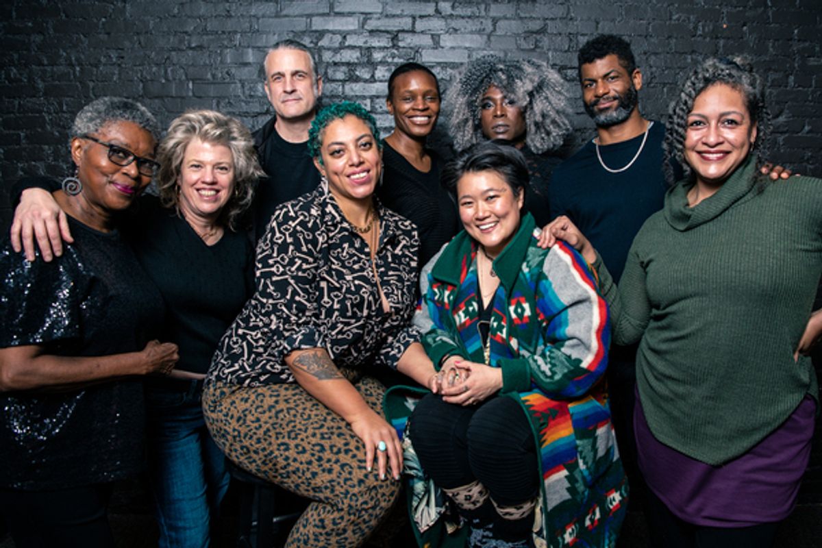 Bernice “Boom Boom” Brooks, Viva DeConcini, Peter Born, Nia Witherspoon,

Okwui Okpokwasili, Diana Oh, Jack Fuller, Niegel Smith, Serena Ebony Miller.

Not Pictured: Carrie Mae Weems.

Photo by Natalie Anne Powers) at 