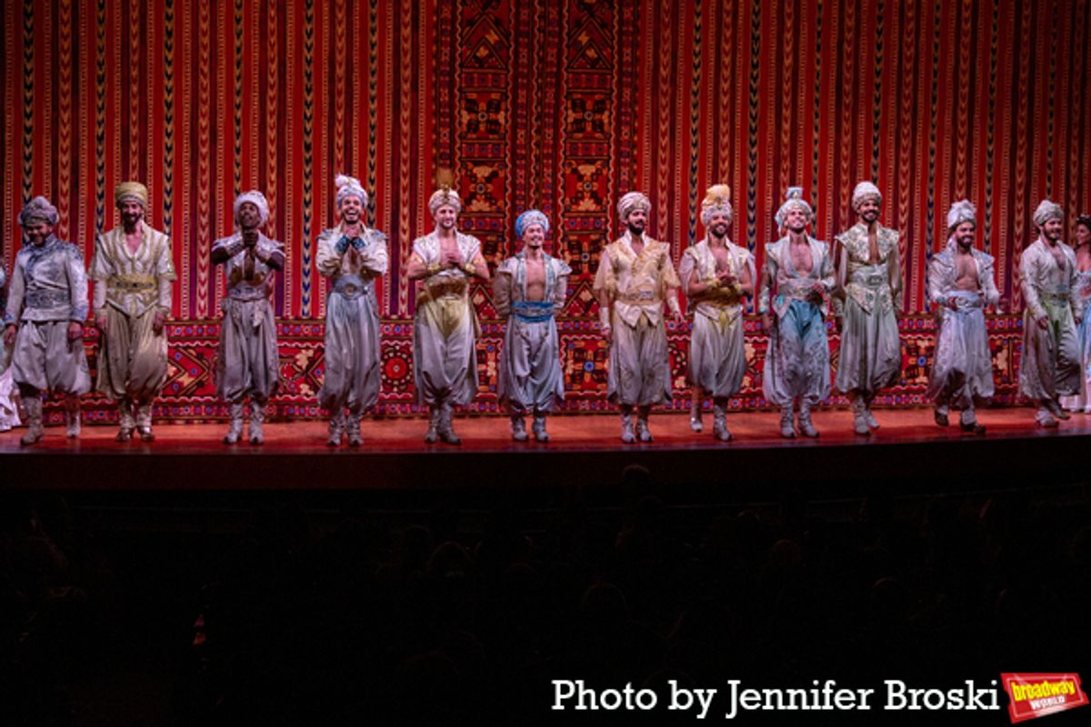 The cast of ALADDIN at Photos: Jonathan Freeman Takes Final Bows In ALADDIN
