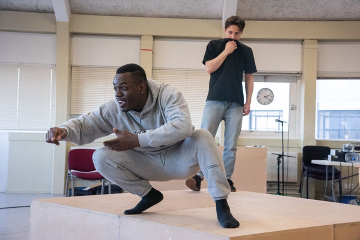 Justice Ritchie and Lucas Button at Photos: Inside Rehearsal For HUMAN NURTURE