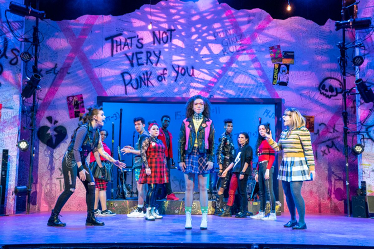 Kelly McIntyre, Ashley LaLonde and Lauren Marcus with the ensemble at 