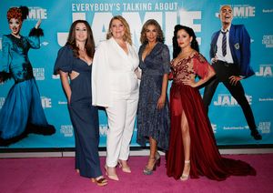 From left, cast members Gillian Ford, Melissa Jacques, Shobna Gulati and Hiba Elchikhe before the North American premiere of the West End hit musical “Everybody’s Talking About Jamie” at Center Theatre Group/Ahmanson Theatre on January 21, 2022, in Los Angeles, California. (Photo by Ryan Miller/Capture Imaging) @ BroadwayWorld From left, cast members Gillian Ford, Melissa Jacques, Shobna Gulati and Hiba Elchikh Photo