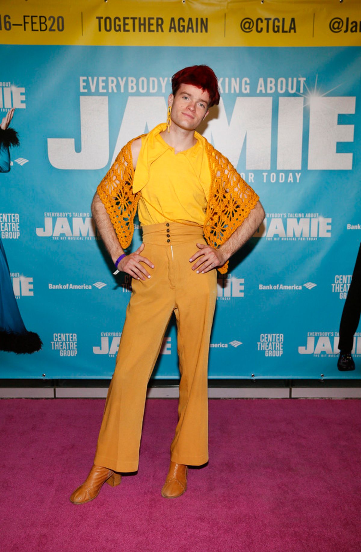 Musician Jake Wesley Rogers arrives before the North American premiere of the West End hit musical “Everybody’s Talking About Jamie” at Center Theatre Group/Ahmanson Theatre on January 21, 2022, in Los Angeles, California.  (Photo by Ryan Miller/Capture Imaging) at Photos: EVERYBODY'S TALKING ABOUT JAMIE Celebrates Opening Night at Center Theatre Group