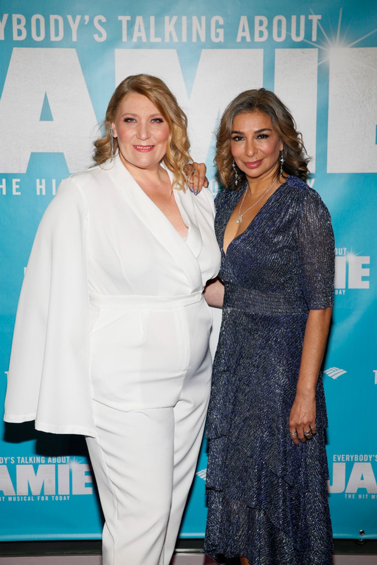 From left, cast members Melissa Jacques and Shobna Gulati arrive before the North American premiere of the West End hit musical “Everybody’s Talking About Jamie” at Center Theatre Group/Ahmanson Theatre on January 21, 2022, in Los Angeles, California.  (Photo by Ryan Miller/Capture Imaging) at 