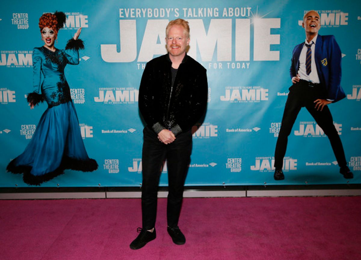 Actor Jesse Tyler Fergurson arrives before the North American premiere of the West End hit musical “Everybody’s Talking About Jamie” at Center Theatre Group/Ahmanson Theatre on January 21, 2022, in Los Angeles, California.  (Photo by Ryan Miller/Capture Imaging) at 