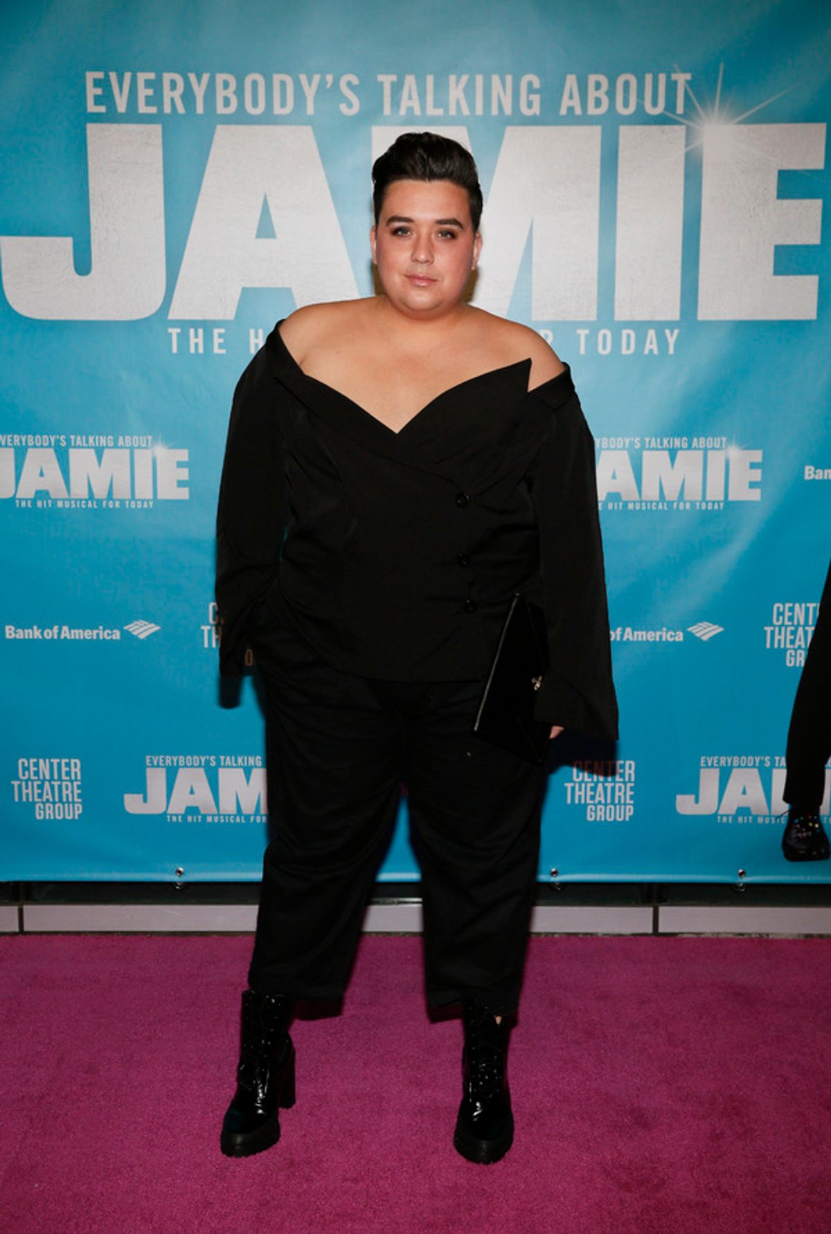 Cast member David O’Reilly arrives before the North American premiere of the West End hit musical “Everybody’s Talking About Jamie” at Center Theatre Group/Ahmanson Theatre on January 21, 2022, in Los Angeles, California.  (Photo by Ryan Miller/Capture Imaging) at 
