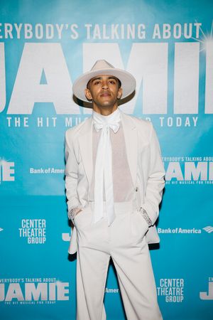 Cast member Adam Taylor arrives before the North American premiere of the West End hit musical “Everybody’s Talking About Jamie” at Center Theatre Group/Ahmanson Theatre on January 21, 2022, in Los Angeles, California. (Photo by Ryan Miller/Capture Imaging) @ BroadwayWorld Cast member Adam Taylor arrives before the North American premiere of the West End hi Photo