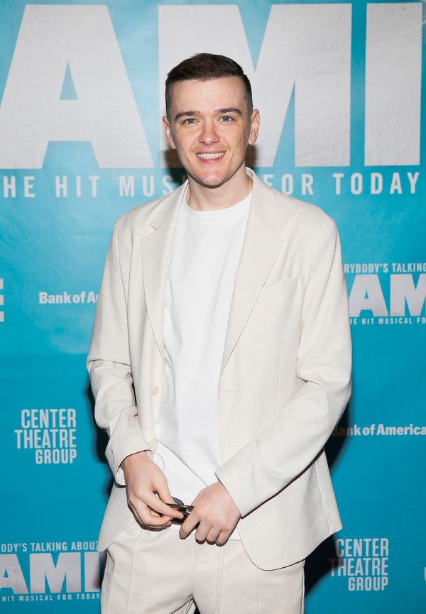 Cast member George Sampson arrives before the North American premiere of the West End Photo