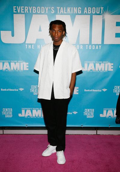 Cast member Zion Battles arrives before the North American premiere of the West End h Photo