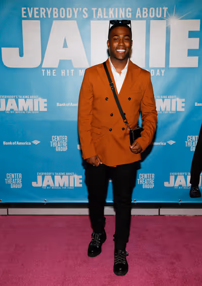 Cast member Simeon Beckett arrives before the North American premiere of the West End Photo