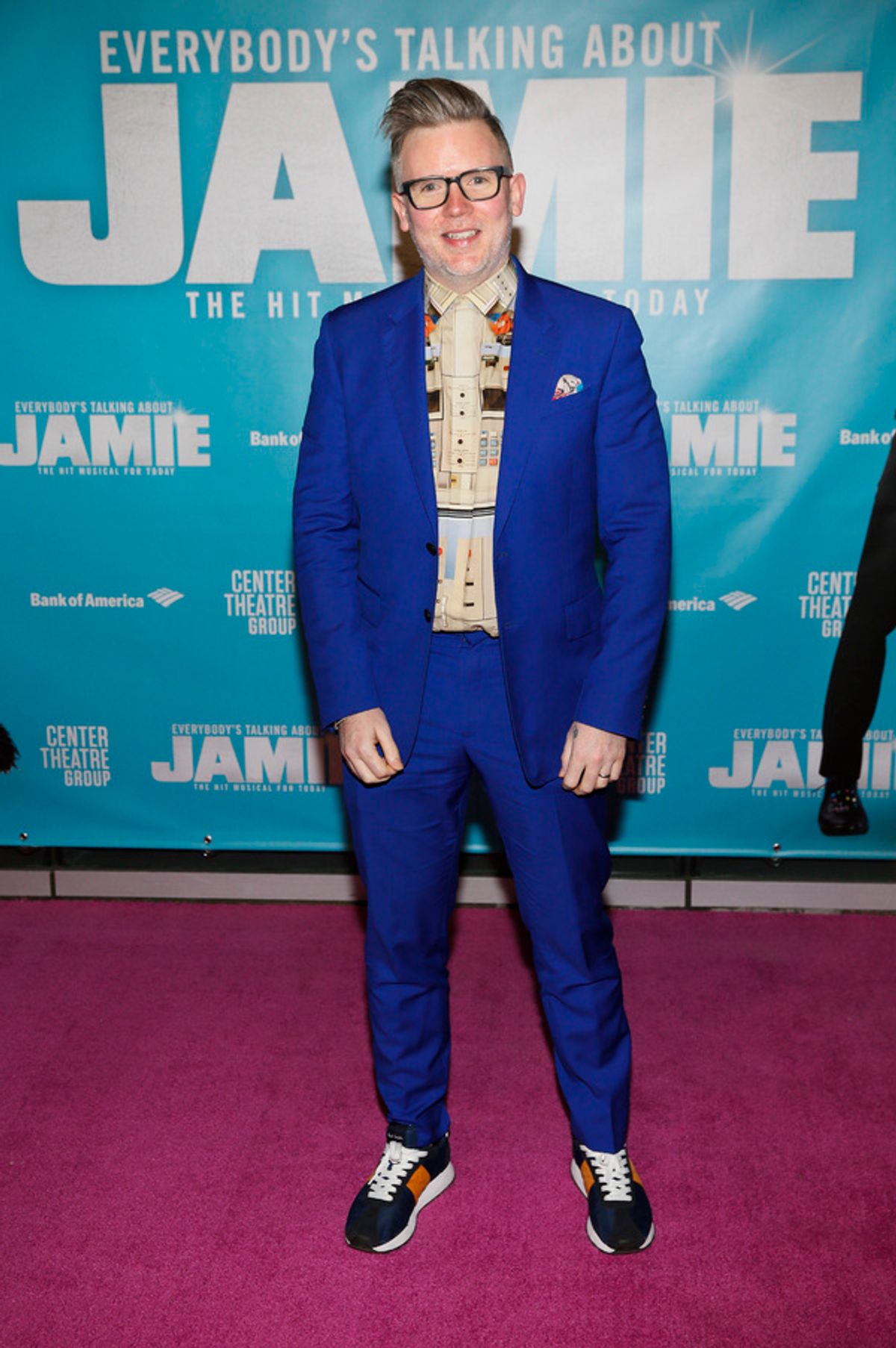 Book writer/lyricist Tom MacRae arrives before the North American premiere of the West End hit musical “Everybody’s Talking About Jamie” at Center Theatre Group/Ahmanson Theatre on January 21, 2022, in Los Angeles, California.  (Photo by Ryan Miller/Capture Imaging) at 