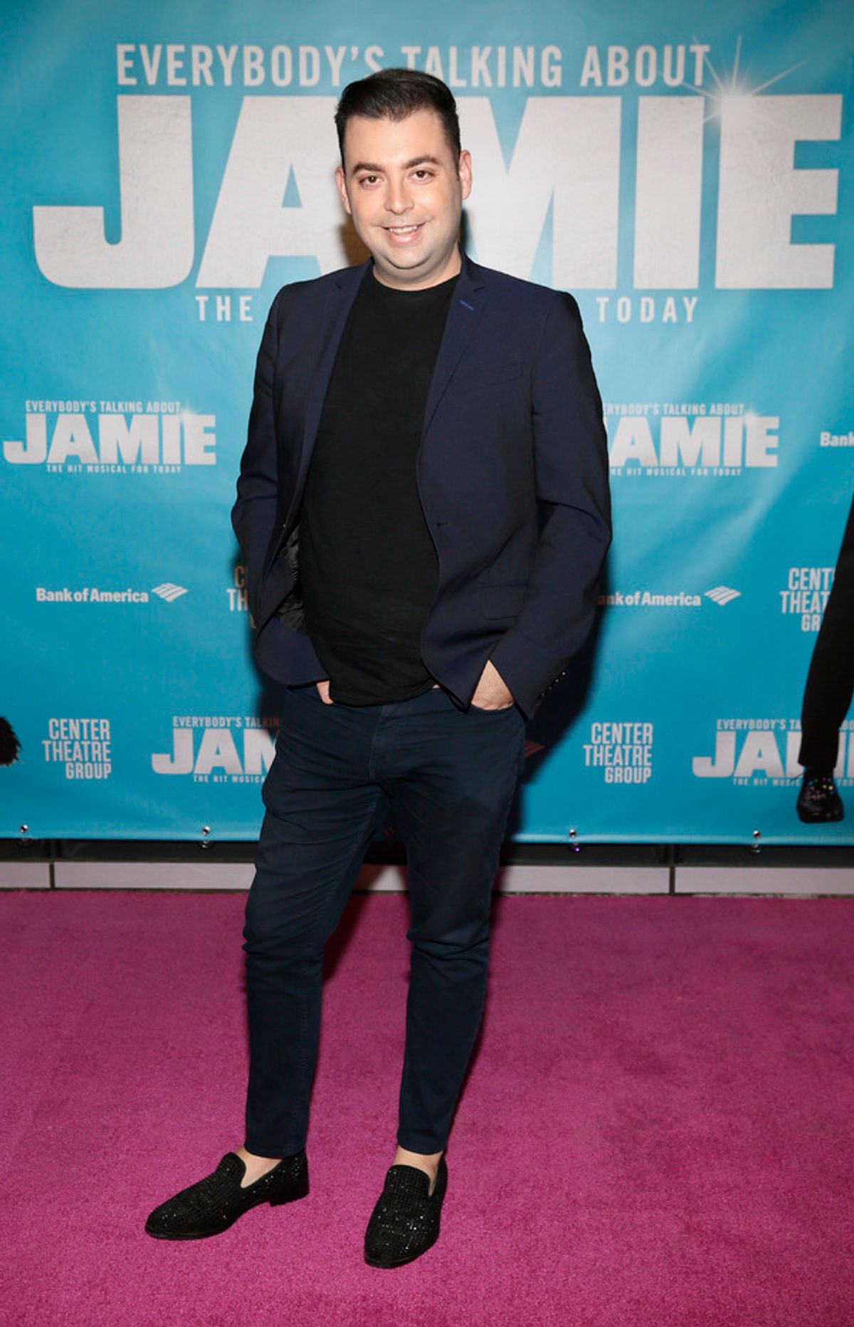Actor Dylan Lujano arrives before the North American premiere of the West End hit musical “Everybody’s Talking About Jamie” at Center Theatre Group/Ahmanson Theatre on January 21, 2022, in Los Angeles, California.  (Photo by Ryan Miller/Capture Imaging) at 