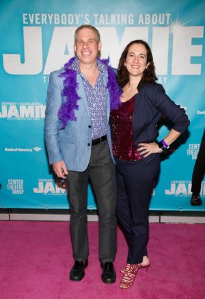 From left, Josh Clapper and Center Theatre Group Managing Director/CEO Meghan Pressman arrive before the North American premiere of the West End hit musical “Everybody’s Talking About Jamie” at Center Theatre Group/Ahmanson Theatre on January 21, 2022, in Los Angeles, California. (Photo by Ryan Miller/Capture Imaging) @ BroadwayWorld From left, Josh Clapper and Center Theatre Group Managing Director/CEO Meghan Pressma Photo