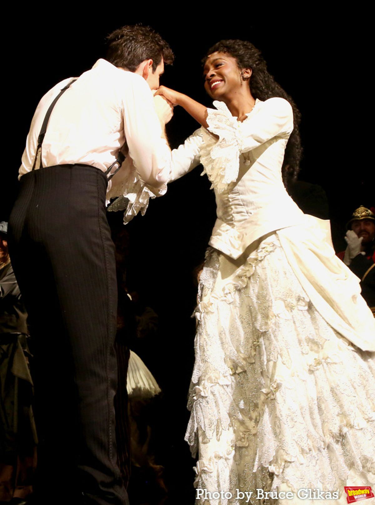 John Riddle as 'Raoul' and Emilie Kouatchou as 'Christine Daae' at 