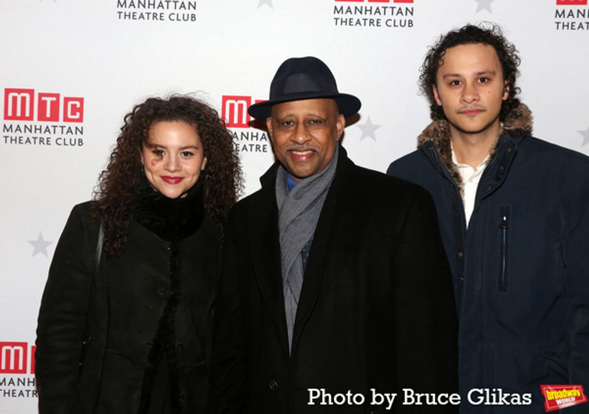 Lily Santiago, Ruben Santiago Hudson and Trey Santiago Hudson at 
