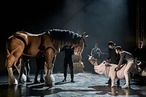 Boxer (puppeteers Elisa De Gray, Matt Tait and Rayo Patel) and Squeela (puppeteers Ai Photo