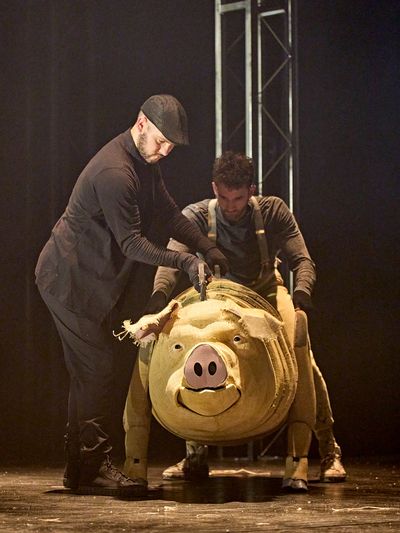 Napoleon (puppeteers Ben Thompson and Michael Jean-Marain) Photo