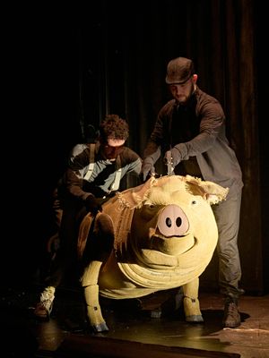 Napoleon (puppeteers Ben Thompson and Michael Jean-Marain)  Photo