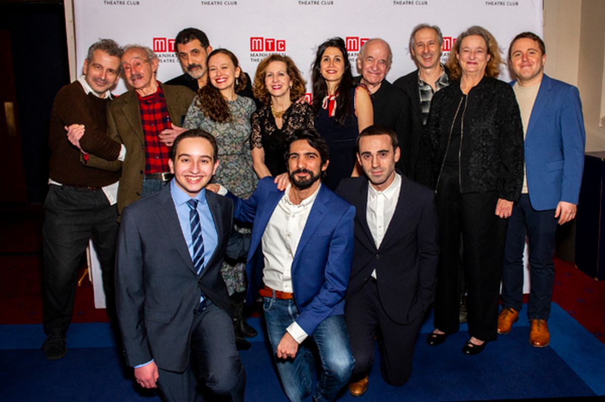  (l-r backrow) " David Cromer, Pierre Epstein, Jeff Seymour, Molly Ranson, Betsy Aidem, 
Frances Benhamou, Kenneth Tigar, Richard Topol, Nancy Robinette, Joshua Harmon 
(l-r front row) - Peyton Lusk, Yair Ben-Dor, Ari Brand at 
