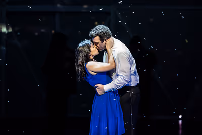 Phoebe González (left) plays Rita and Alex Syiek is Phil Connors Photo