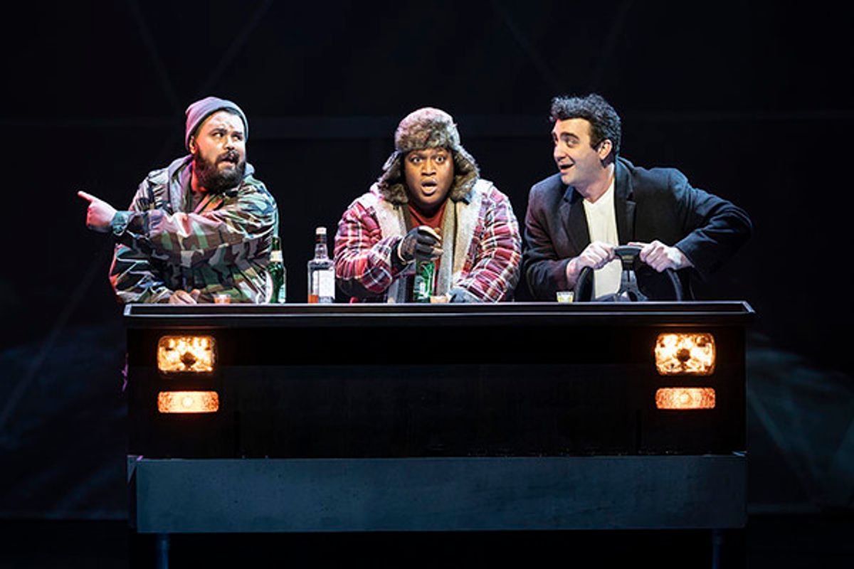 (from left) Aaron Conklin plays Gus, Michael E. Martin is Ralph, and Alex Syiek plays Phil Connors at 