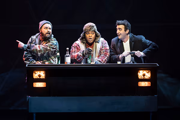 (from left) Aaron Conklin plays Gus, Michael E. Martin is Ralph, and Alex Syiek plays Photo