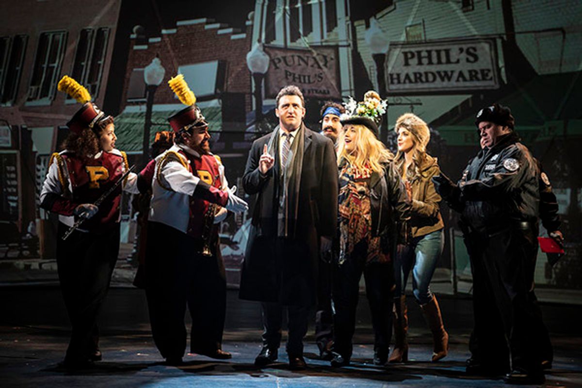 Alex Syiek (center) and the cast of Groundhog Day: The Musical  at 
