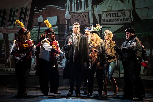 Alex Syiek (center) and the cast of Groundhog Day: The Musical  Photo