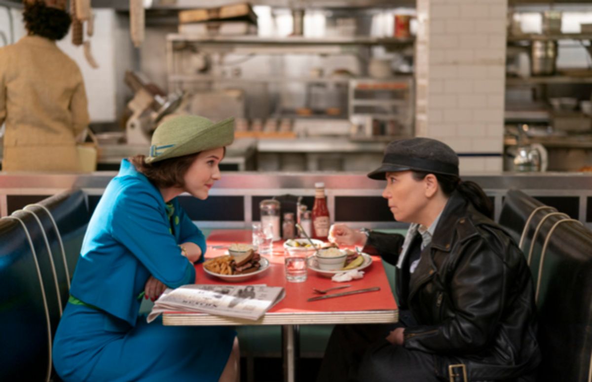 (L-R): Rachel Brosnahan (Miriam 'Midge' Maisel), Alex Borstein (Susie Myerson)

Photo Credit: Christopher Saunders

 at 