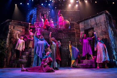 The ensemble of "A.D. 16" at Olney Theatre Center.
 Photo